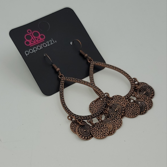 Paparazzi all good in chime dangling Copper earrings - Picture 4 of 4